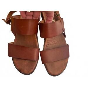 Classic Brown Women's Leather Strappy Sandals